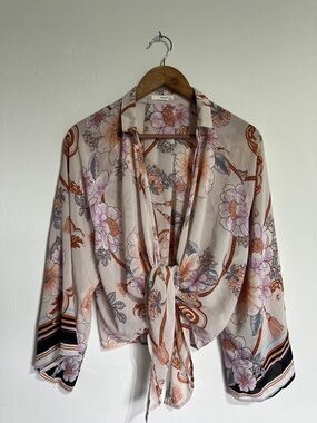 Timing Sheer Floral Blouse in Blush, Rust and Lilac